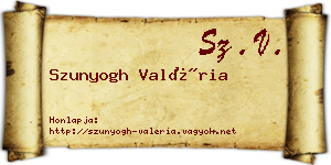 Szunyogh Valéria névjegykártya